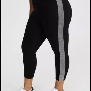 Torrid Crop Signature Black Leggings with Sparkle Side Stripe
